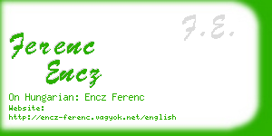 ferenc encz business card